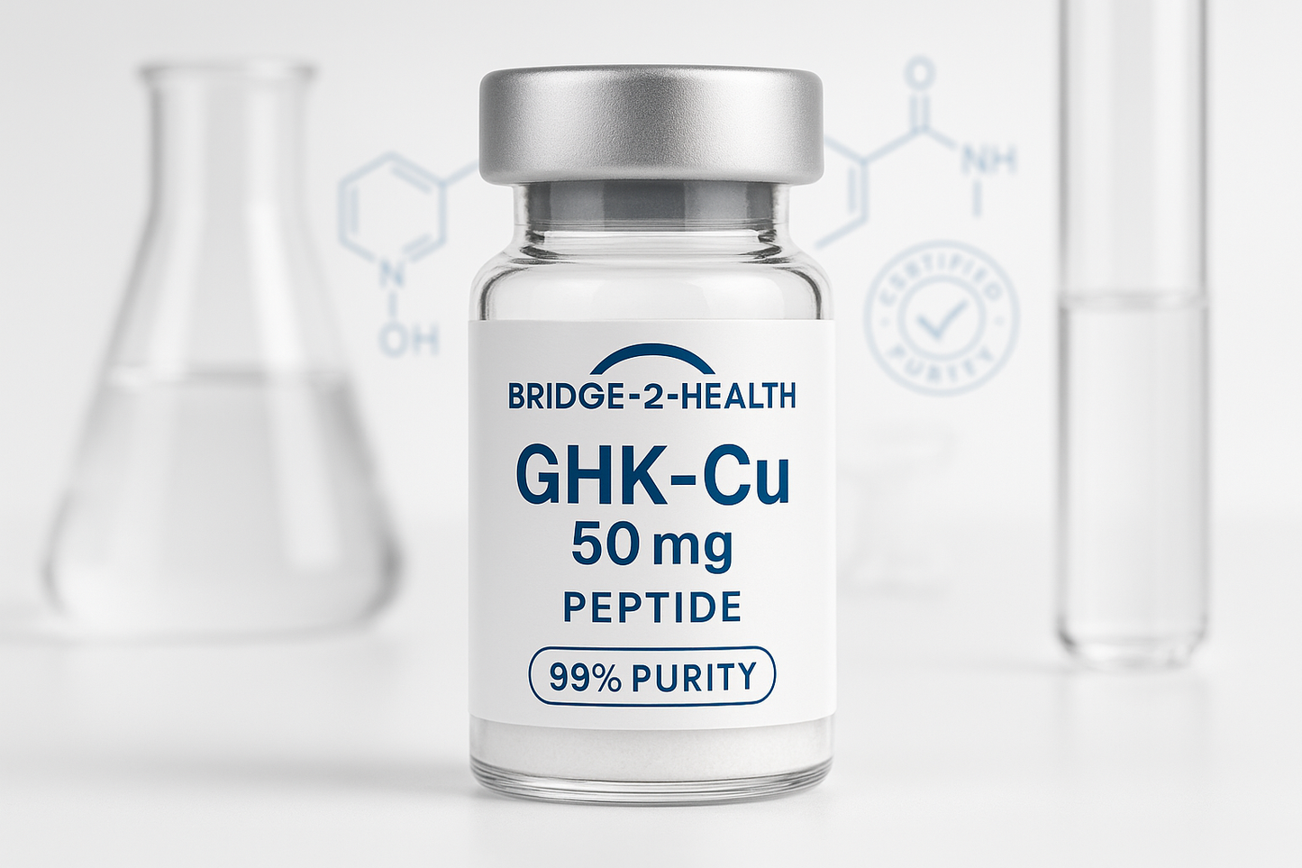 Bridge-2-Health GHK-Cu 50mg Peptide product exceeds 99%purity