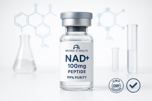 Bridge-2-Health NAD+ 100mg Peptide product exceeds 99% purity